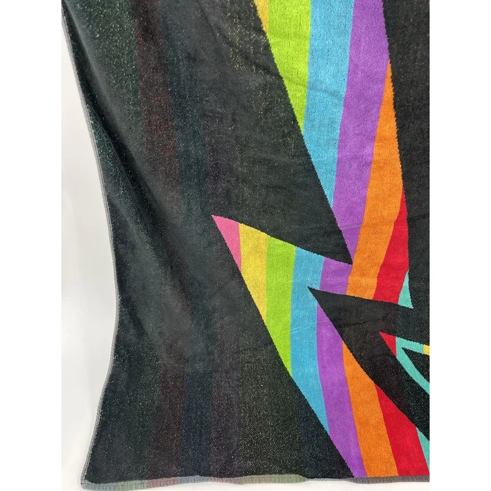 Vintage Hawaii Beach Towel by Maiden Black Multi Spell Out Cotton 56 x 33